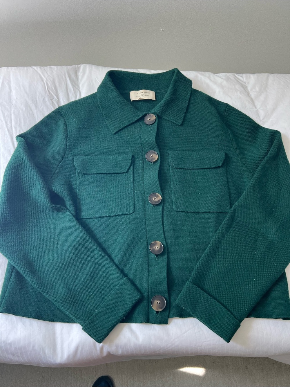 Sezane Betty Cardigan Green Knit - Picture 1 of 4